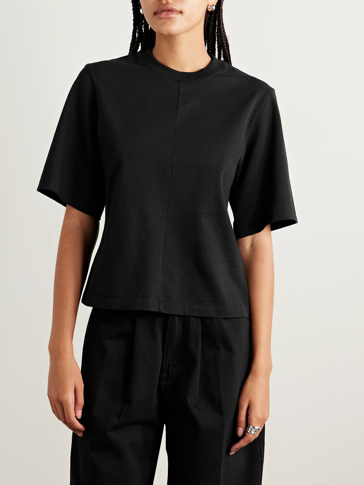 Rùadh The Isla Organic Cotton-jersey T-shirt In Black