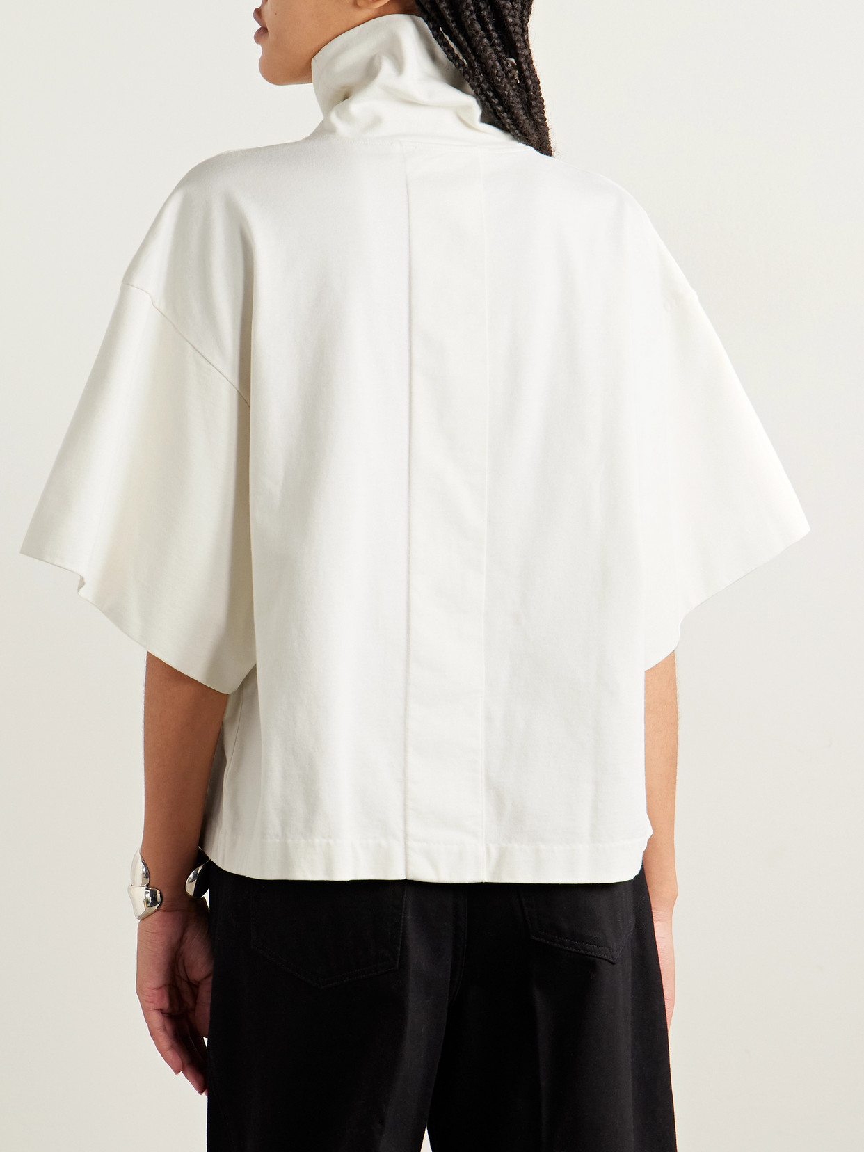Rùadh The Orbital Organic Cotton-jersey Turtleneck T-shirt In Neutral