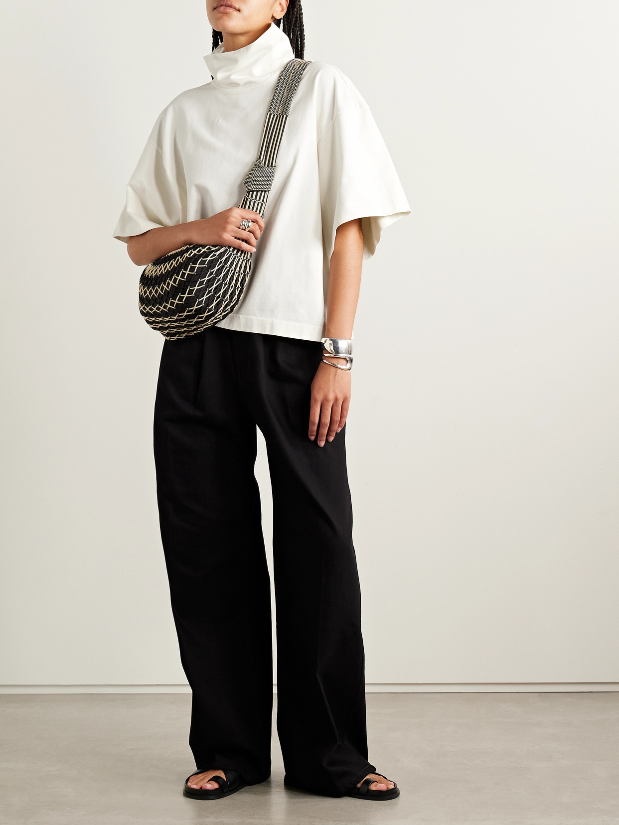 Rùadh The Orbital Organic Cotton-jersey Turtleneck T-shirt In Neutral