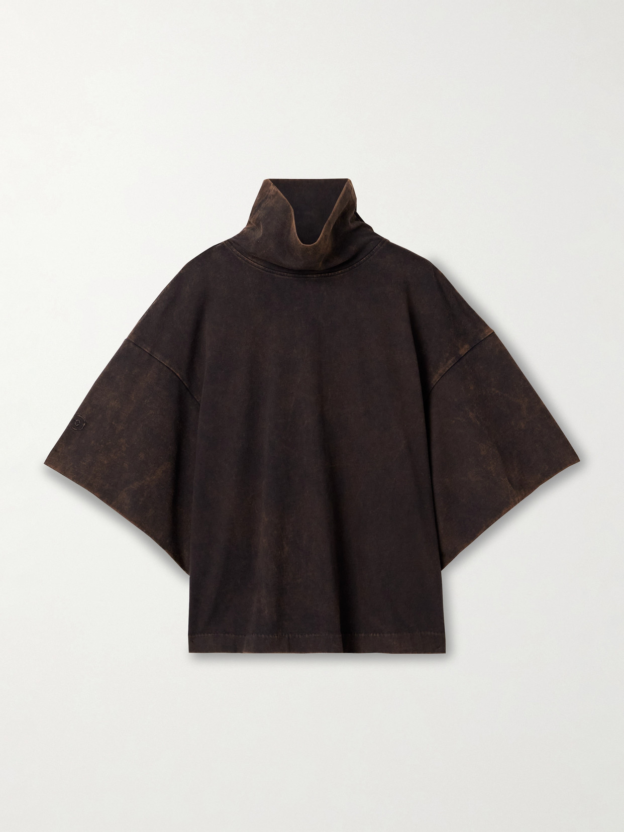 Rùadh The Orbital Organic Cotton-jersey Turtleneck T-shirt In Blue
