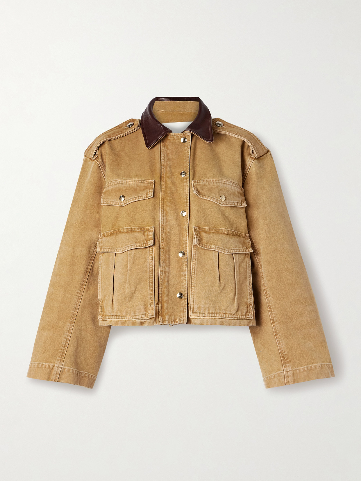 Rùadh The Henderson Leather-trimmed Cotton-canvas Jacket In Brown