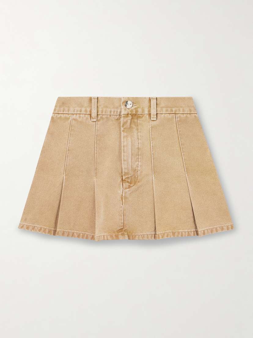 RÙADH The Kenna Pleated Cotton-canvas Mini Skirt