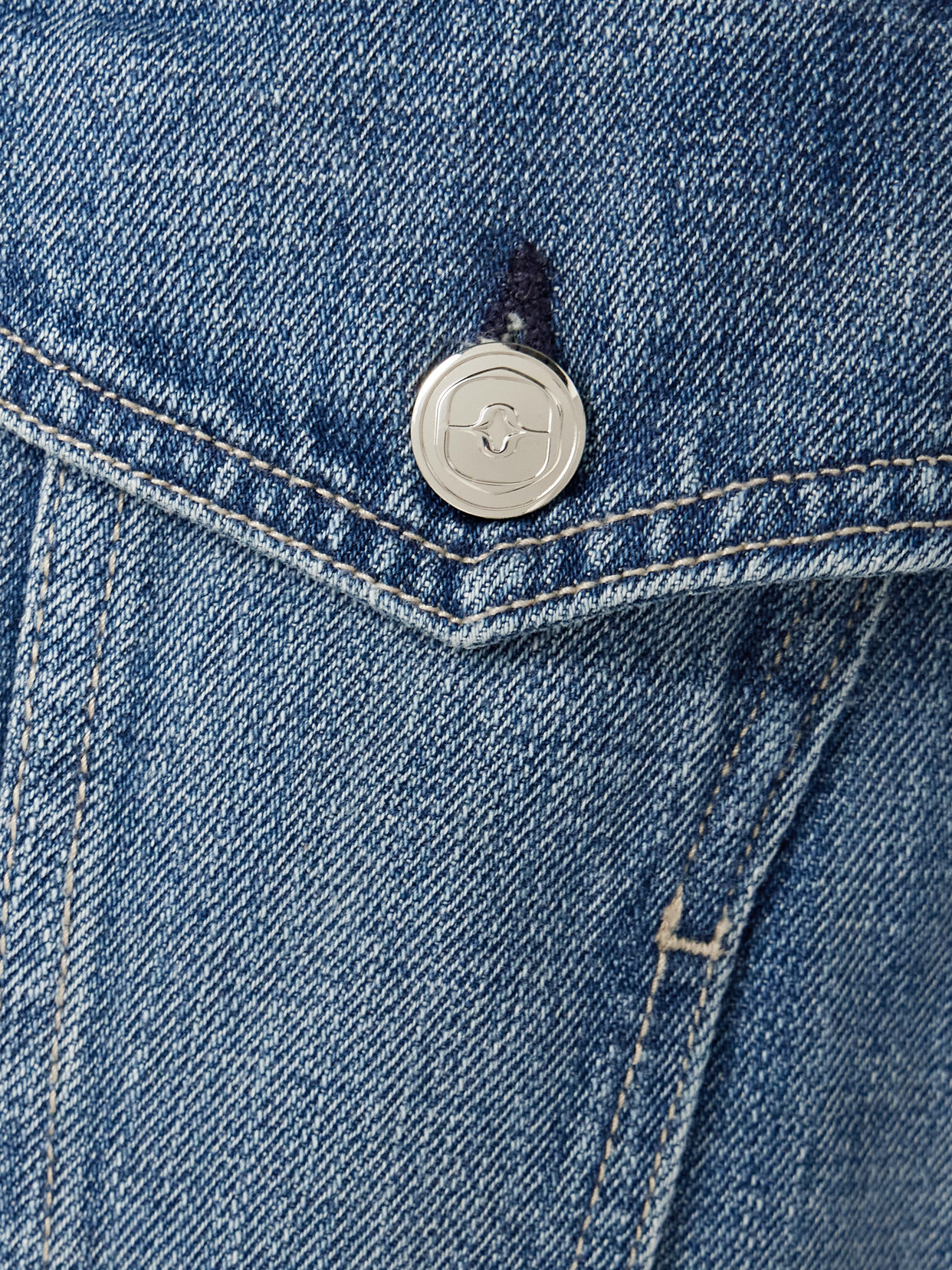 Rùadh The Mhor Cropped Denim Jacket In Blue