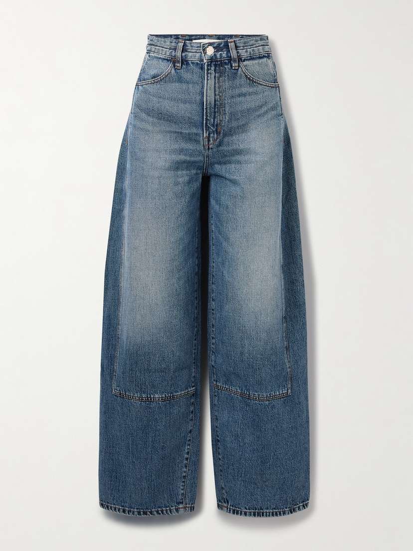 RÙADH The Rhone Paneled High-rise Barrel-leg Jeans