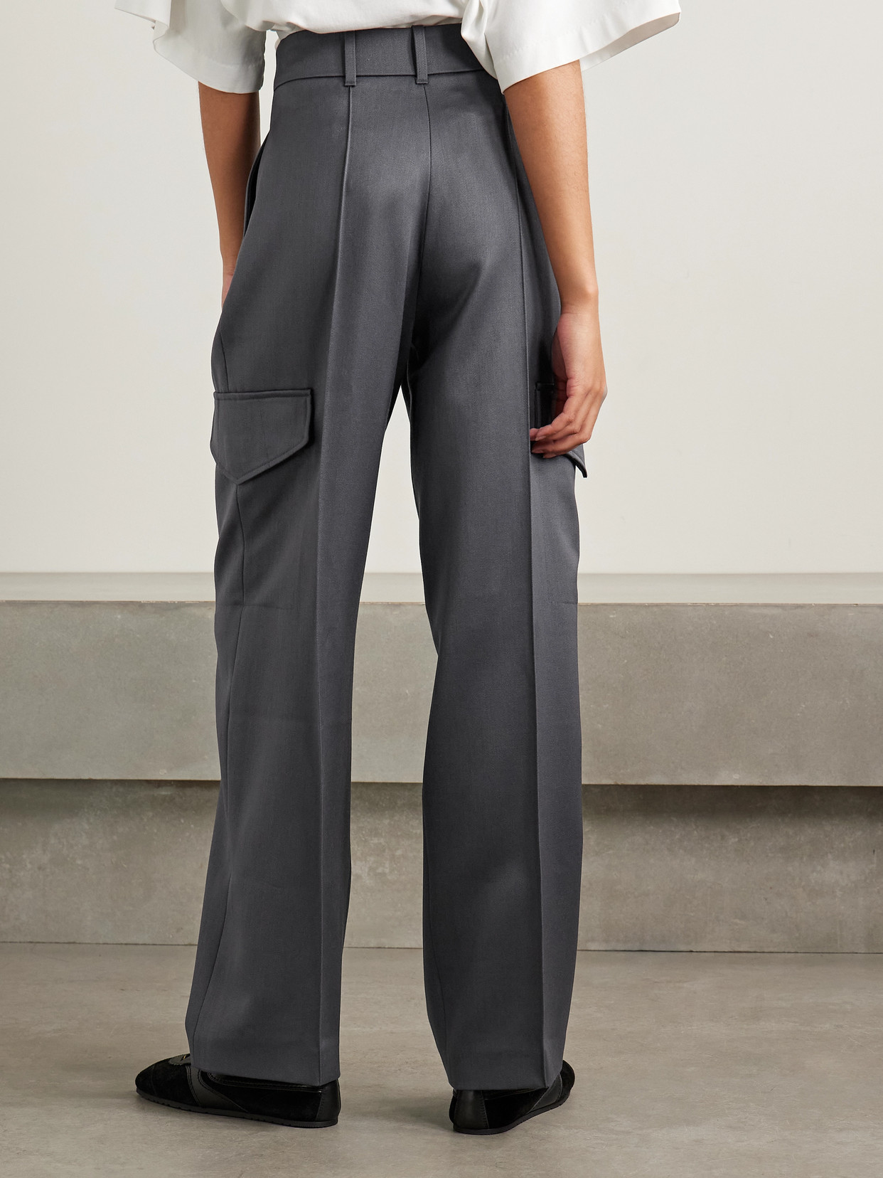 Rùadh The Russel Pleated Wool Wide-leg Pants In Gold
