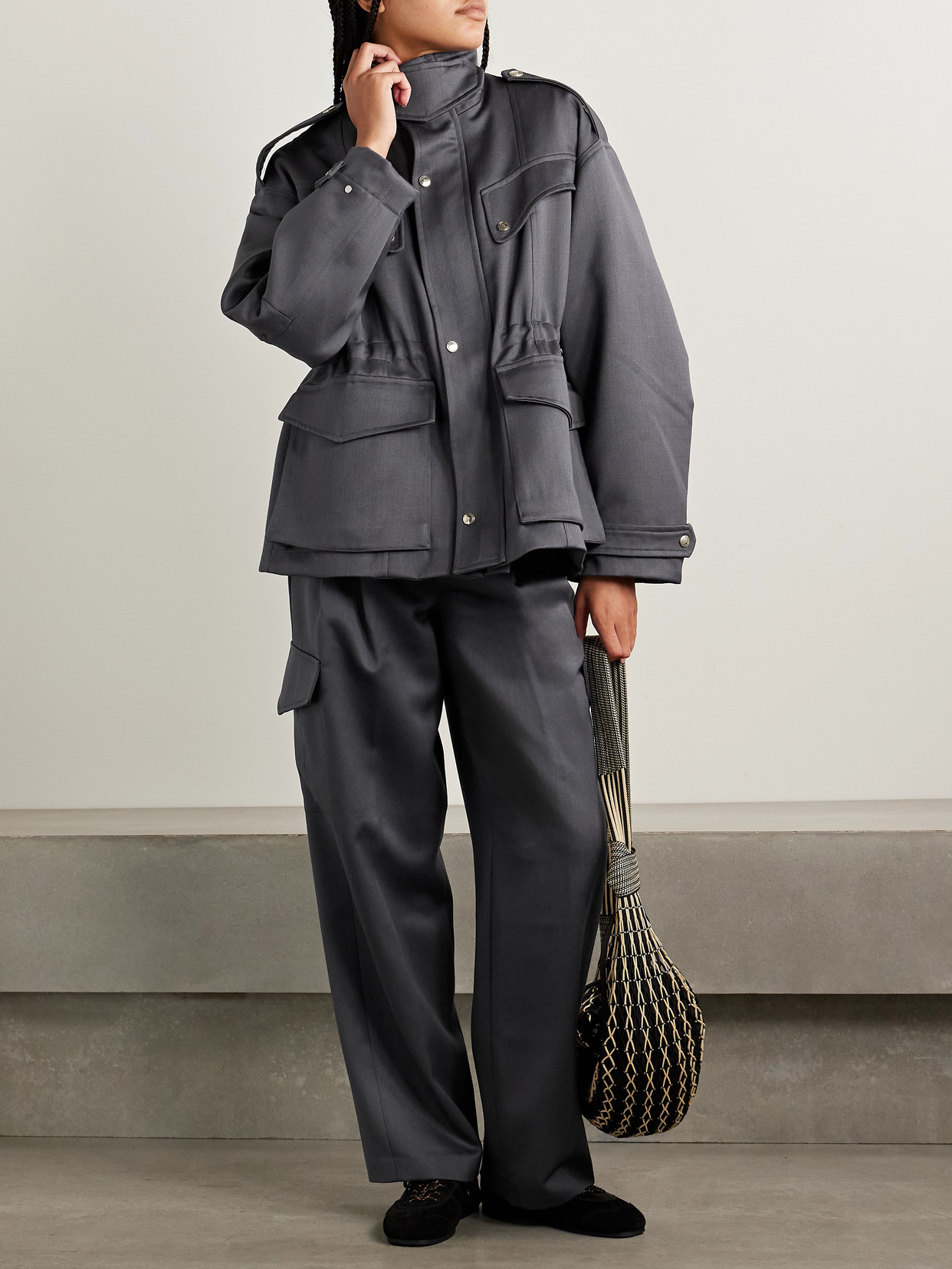 Rùadh The Russel Pleated Wool Wide-leg Pants In Gold