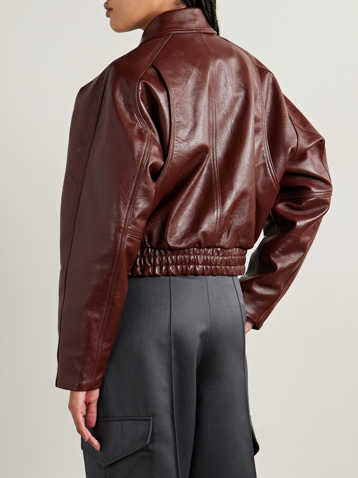 Rùadh The Haddow Cropped Leather Jacket In Brown
