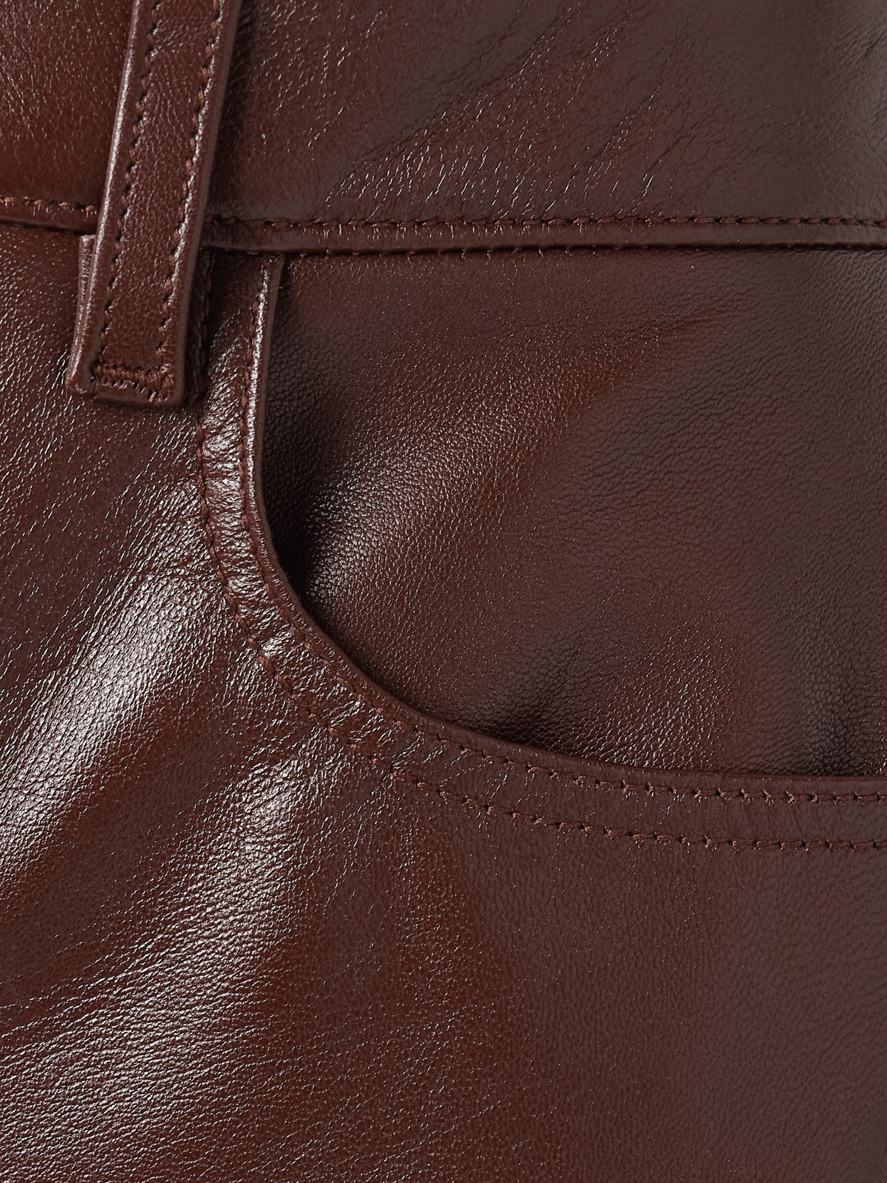 Rùadh The Quinn Leather Straight-leg Pants In Brown