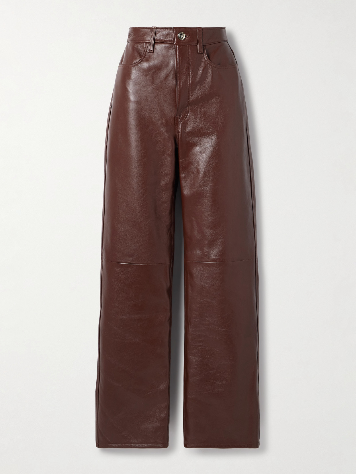 Rùadh The Quinn Leather Straight-leg Pants In Brown