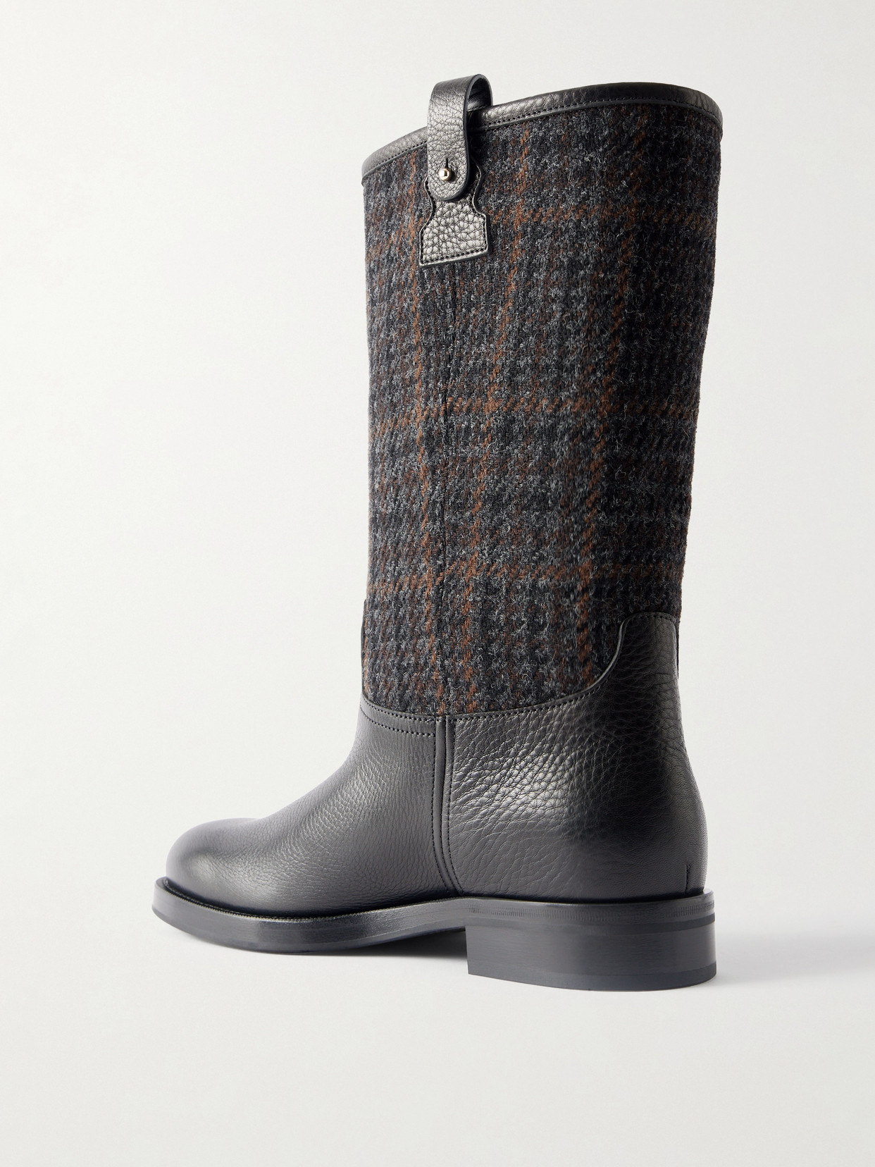 Church's Peyton Tweed And Leather Boots In Black