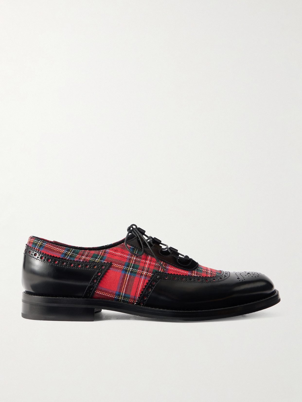 Church's Checked Twill And Leather Brogues In Multi