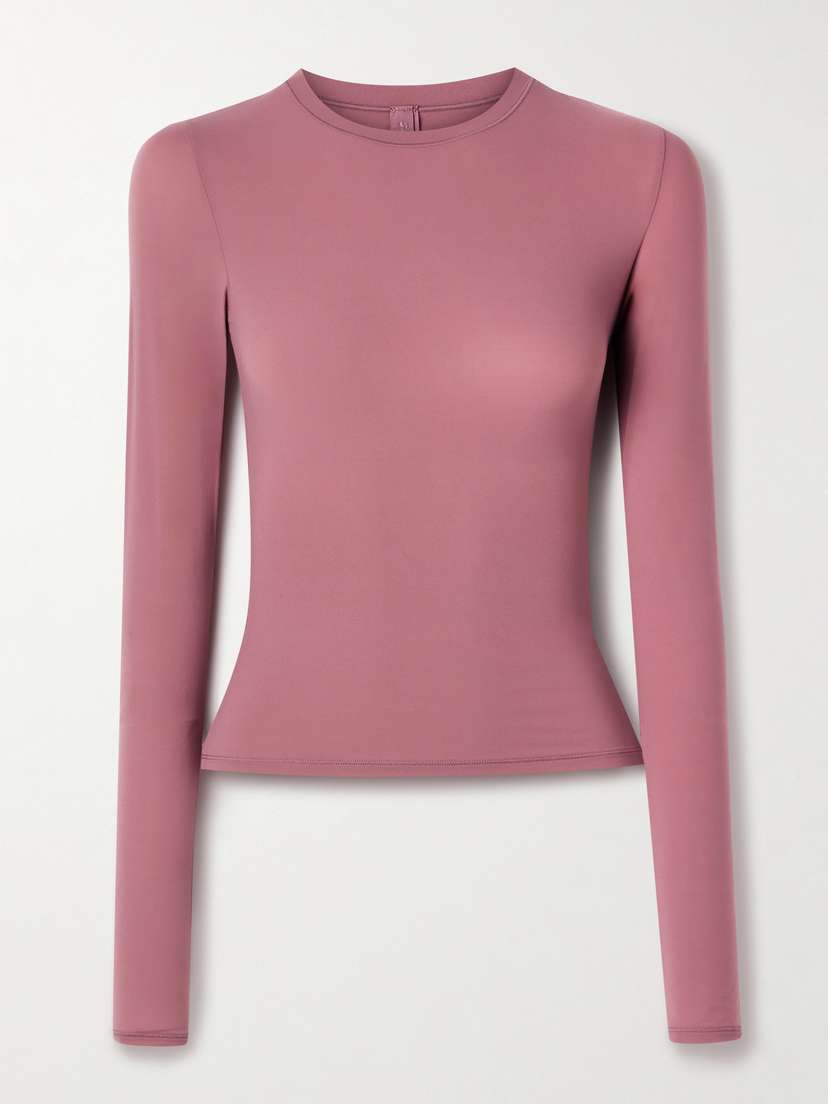 Skims Fits Everybody Long Sleeve T-shirt - Beet