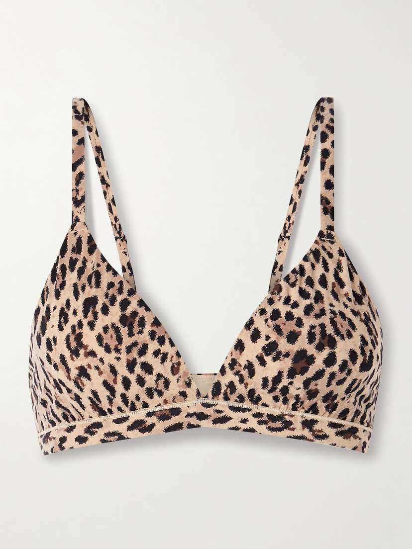 Skims Fits Everybody Triangle Bralette - Sienna Jaguar Print