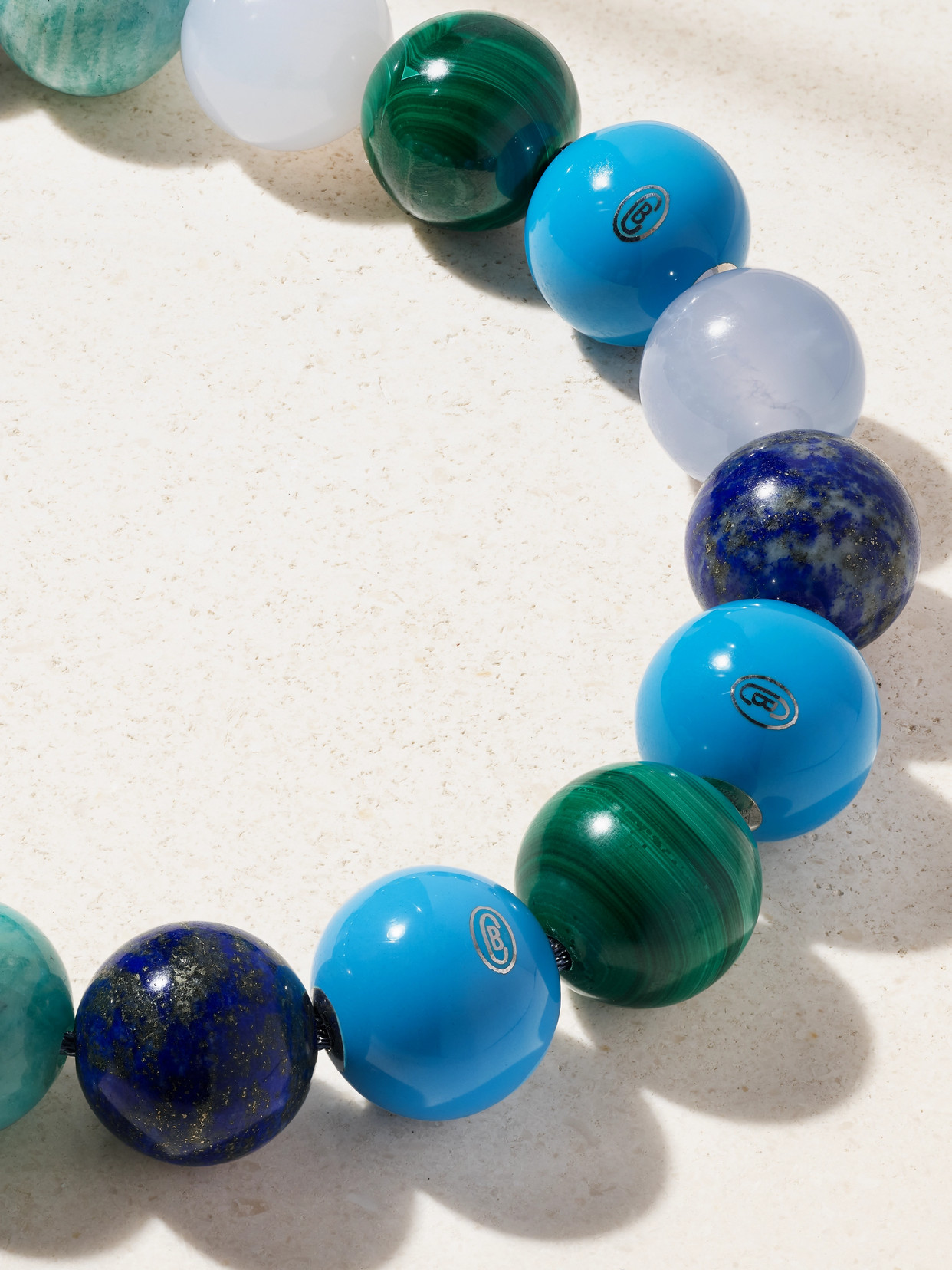 Carolina Bucci East Village 18-karat Gold, Multi-stone And Lurex Necklace In Blue