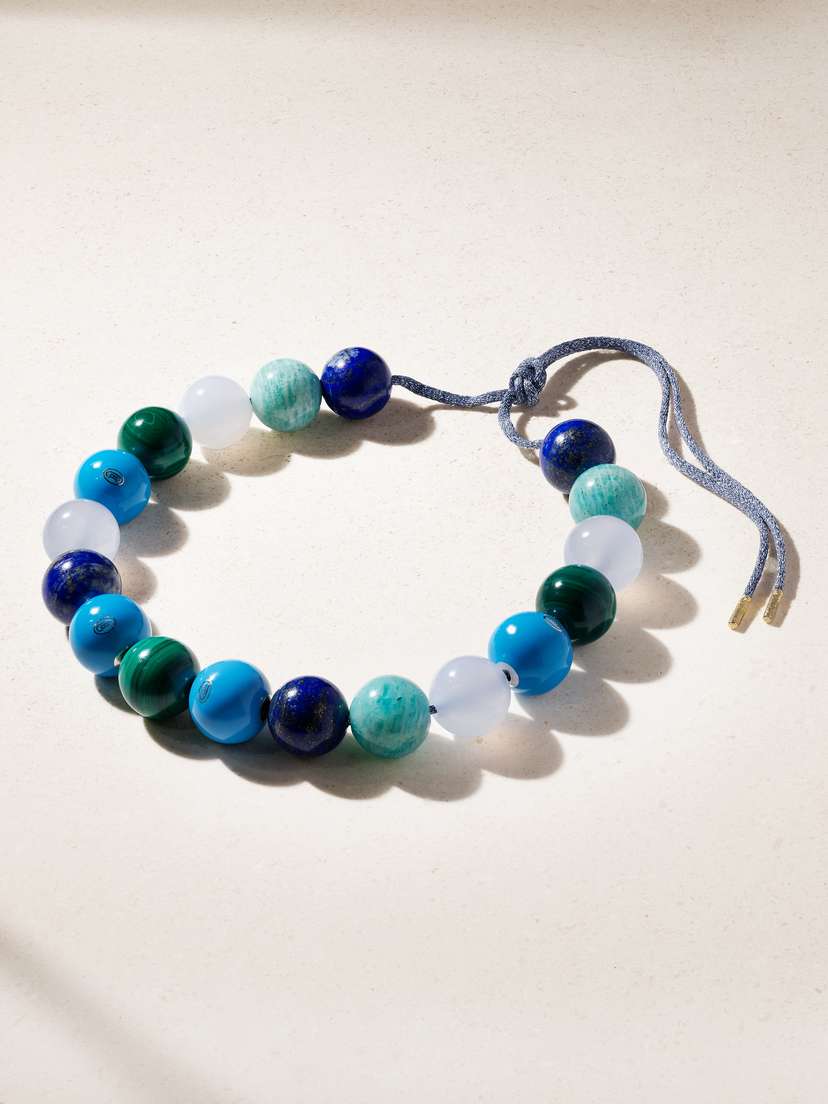 Carolina Bucci East Village 18-karat Gold, Multi-stone And Lurex Necklace