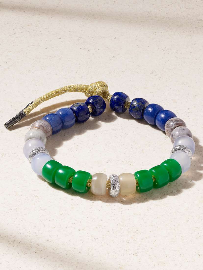 Carolina Bucci Forte Beads Montauk Sterling Silver, Multi-stone And Lurex Bracelet