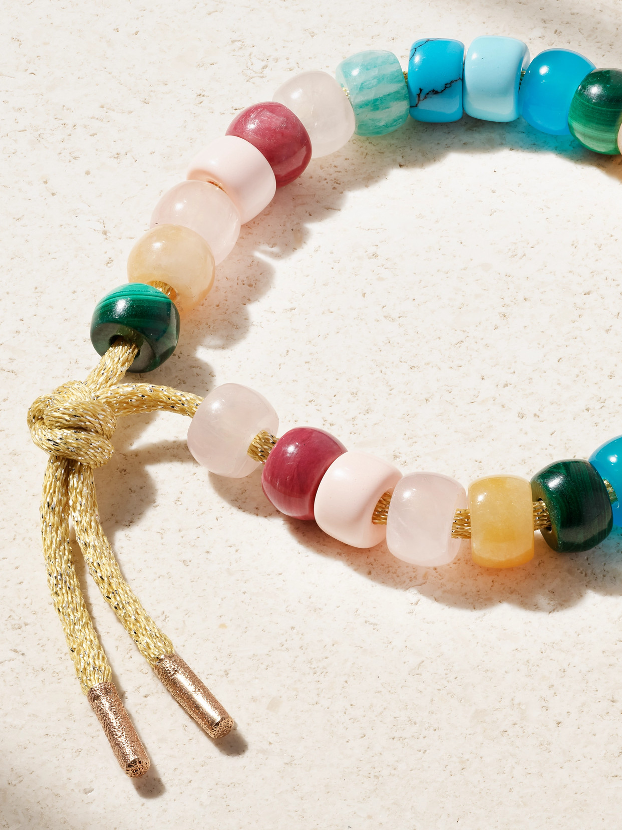 Carolina Bucci Forte Beads Carmel By The Sea 18-karat Gold, Multi-stone And Lurex Bracelet In Multi