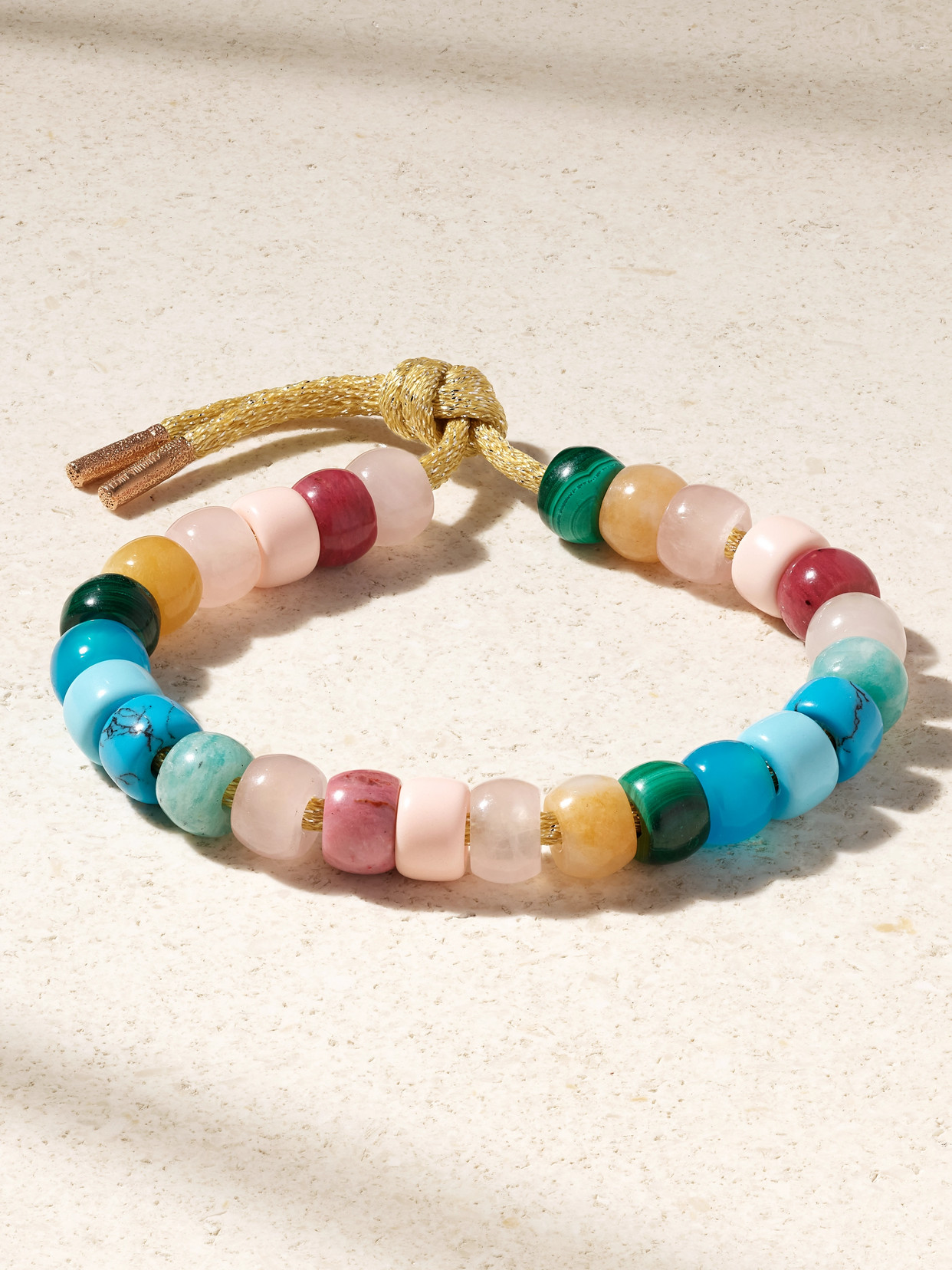 Carolina Bucci Forte Beads Carmel By The Sea 18-karat Gold, Multi-stone And Lurex Bracelet