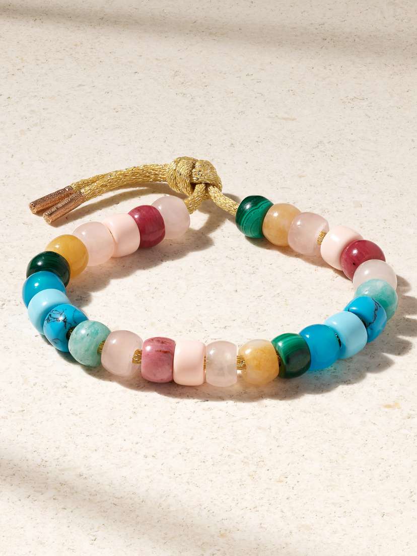 Carolina Bucci Forte Beads Carmel By The Sea 18-karat Gold, Multi-stone And Lurex Bracelet