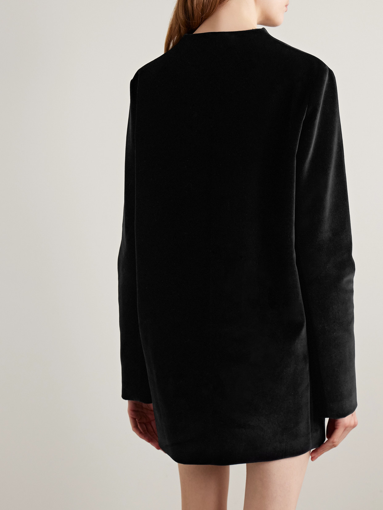 Khaite Aleena Velvet Mini Dress In Black