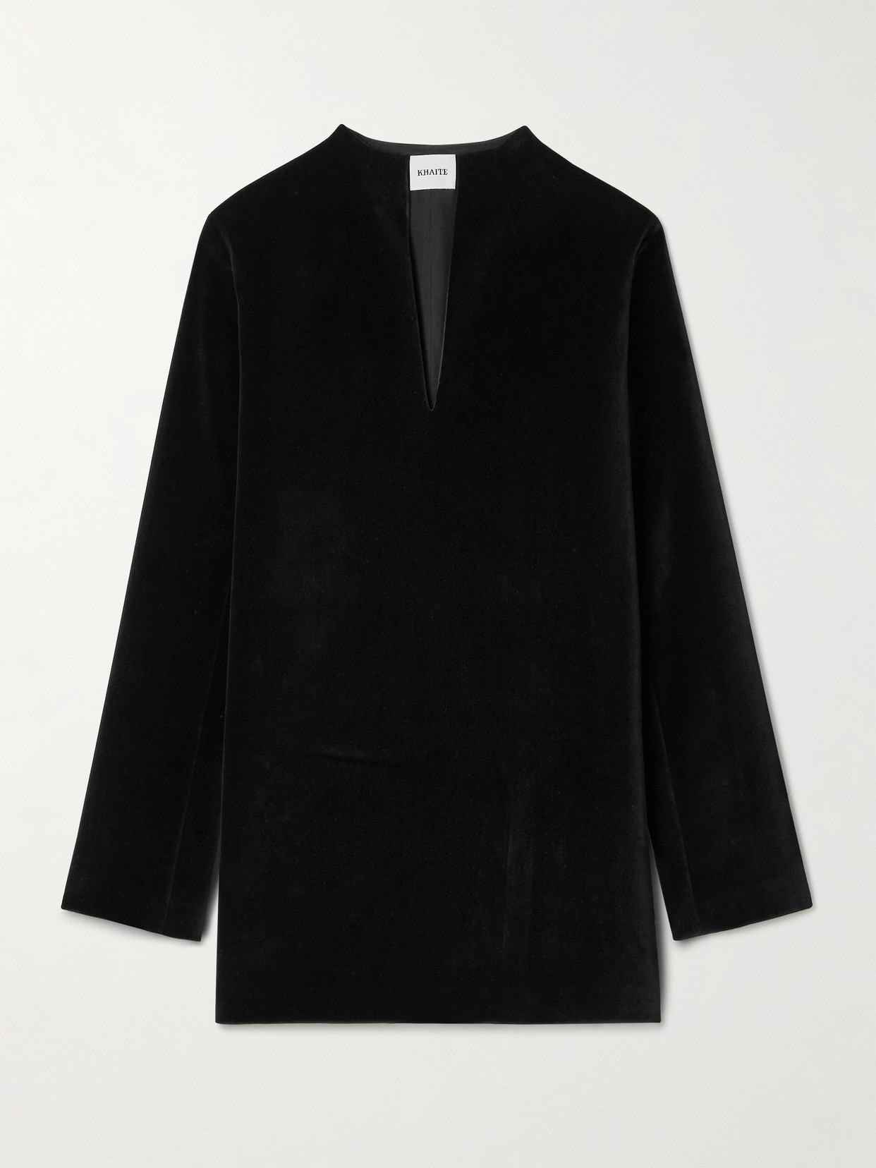 Khaite Aleena Velvet Mini Dress In Black