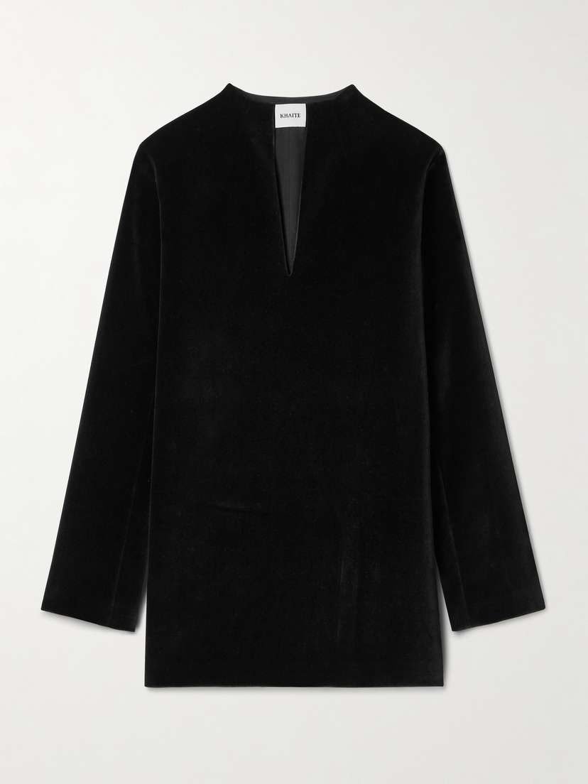 Khaite Aleena Velvet Mini Dress