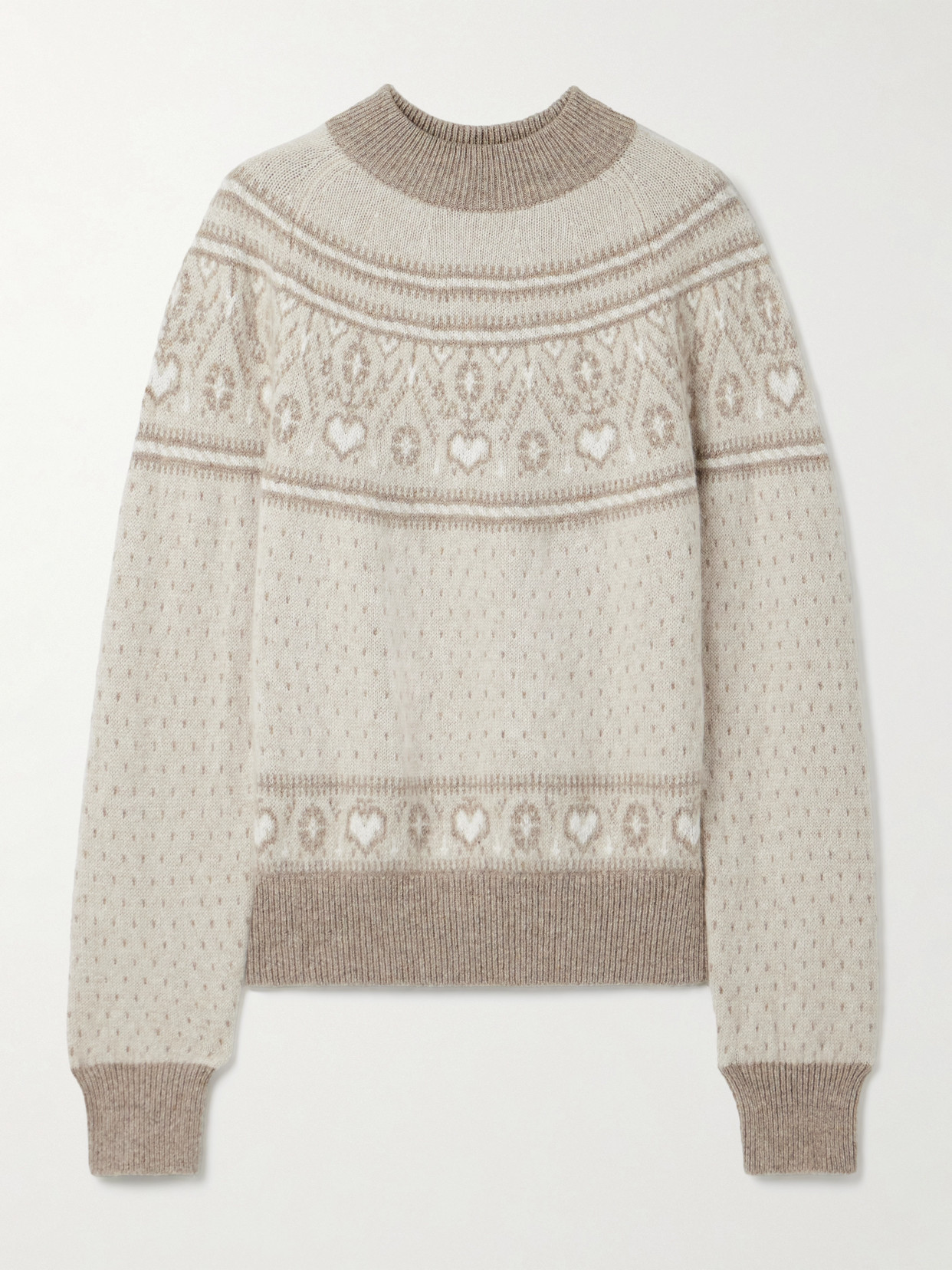 Khaite Guy Fair Isle Cashmere Sweater In Neutral