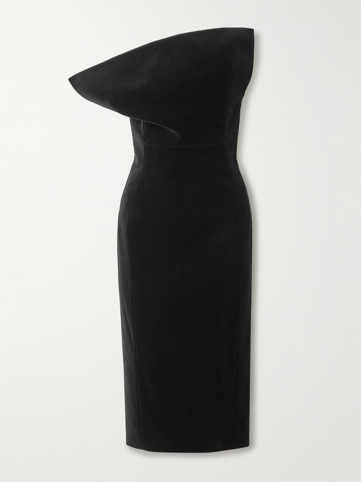 Khaite Sato Strapless Draped Velvet Dress In Black