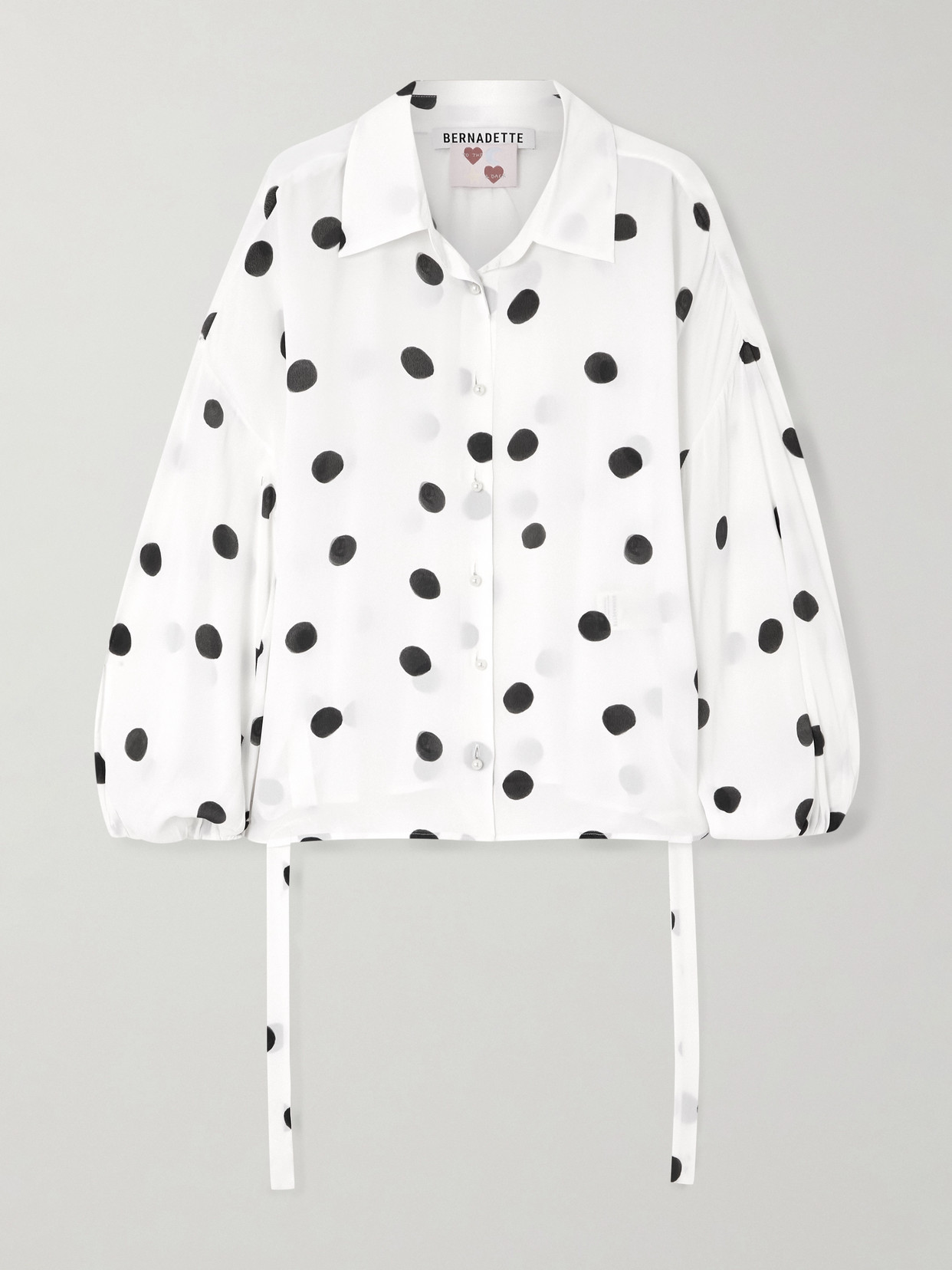 Bernadette Maxine Polka-dot Crepe De Chine Shirt In White