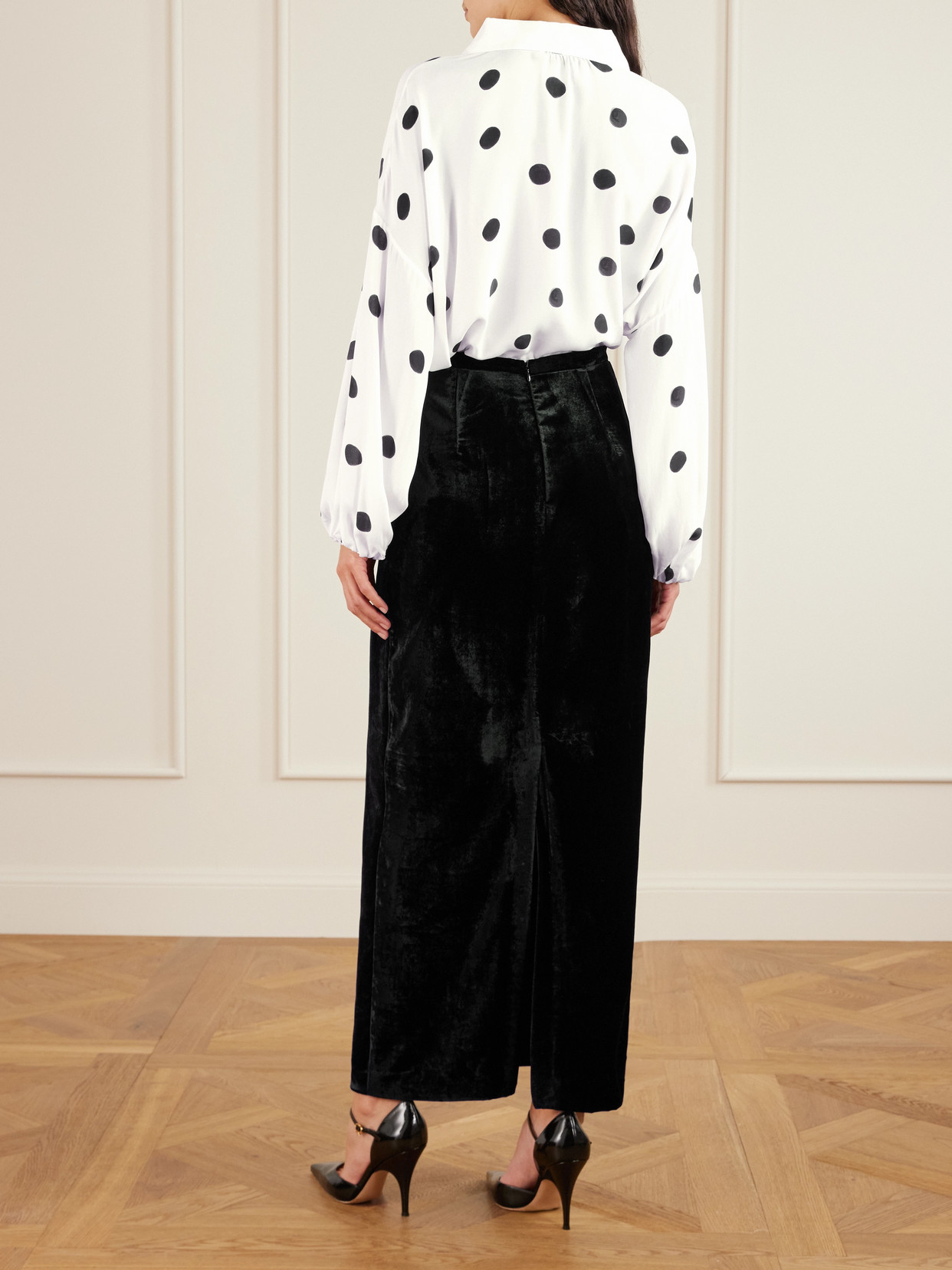 Bernadette Velvet Maxi Skirt In Black