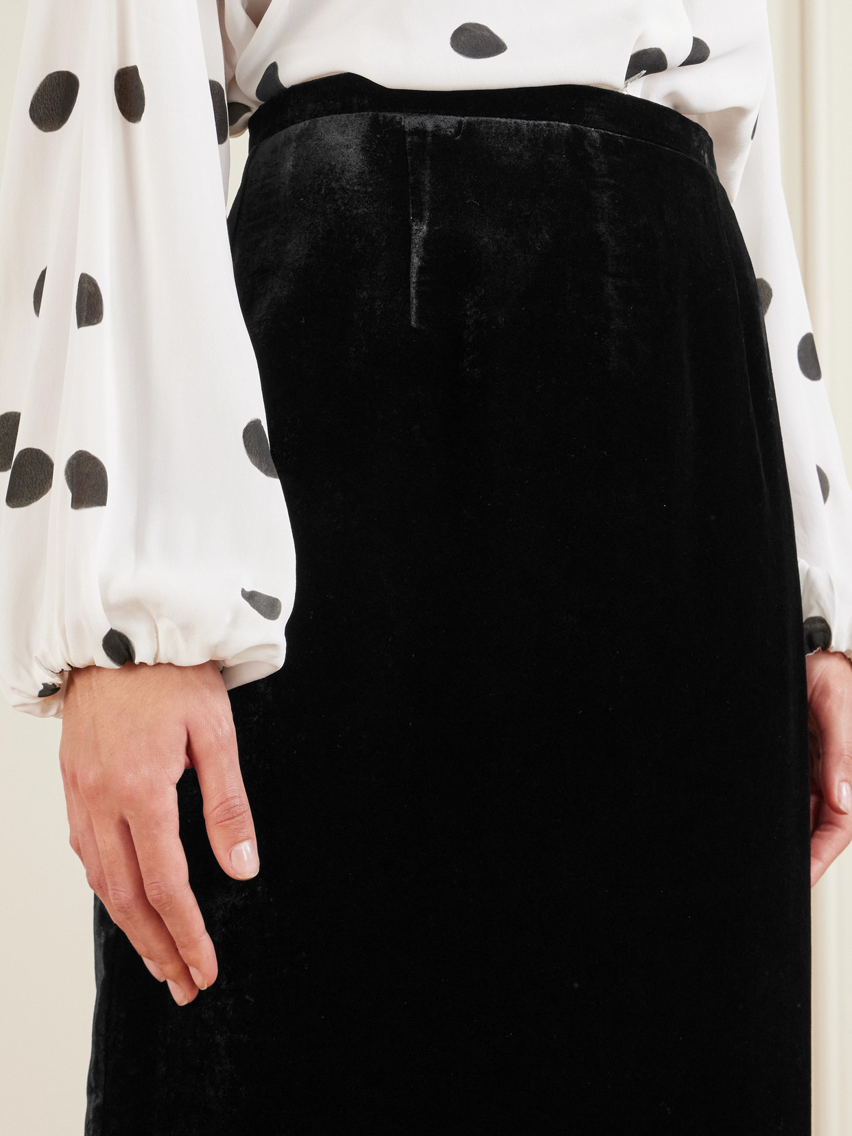 Bernadette Velvet Maxi Skirt In Black