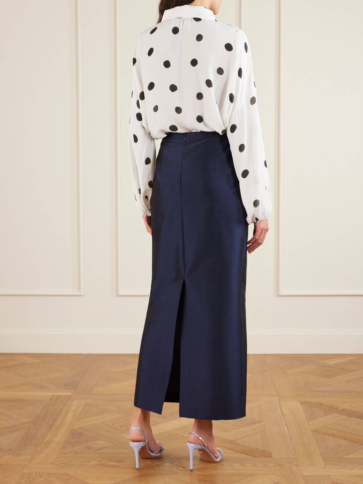 Bernadette Norma Taffeta Maxi Skirt In Blue