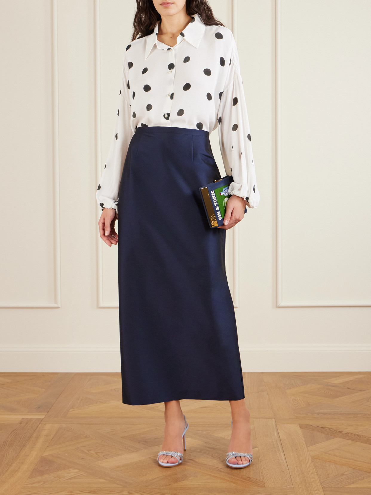 Bernadette Norma Taffeta Maxi Skirt In Blue