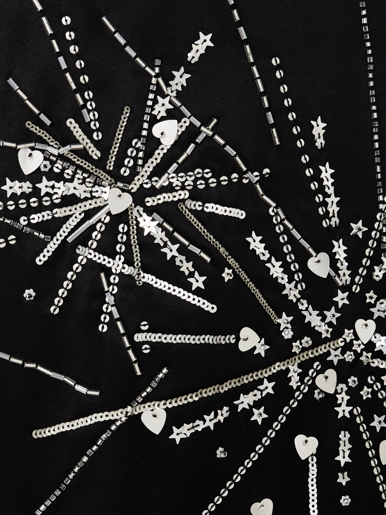 Bernadette Louis Sequin-embellished Silk-blend Satin Pajama Pants In Black