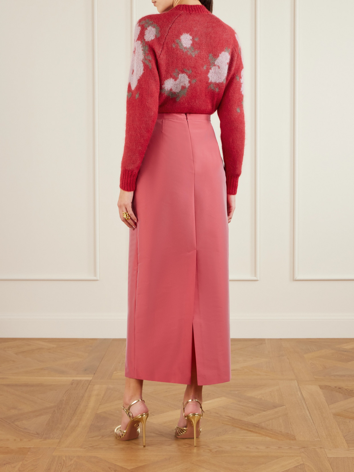 Bernadette Norma Taffeta Maxi Skirt In Red