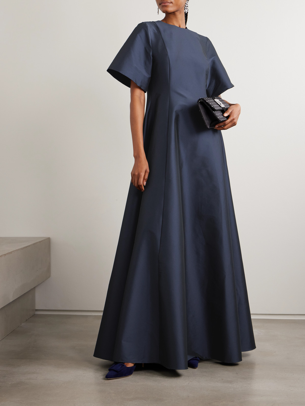 Bernadette Madeline Taffeta Gown In Blue