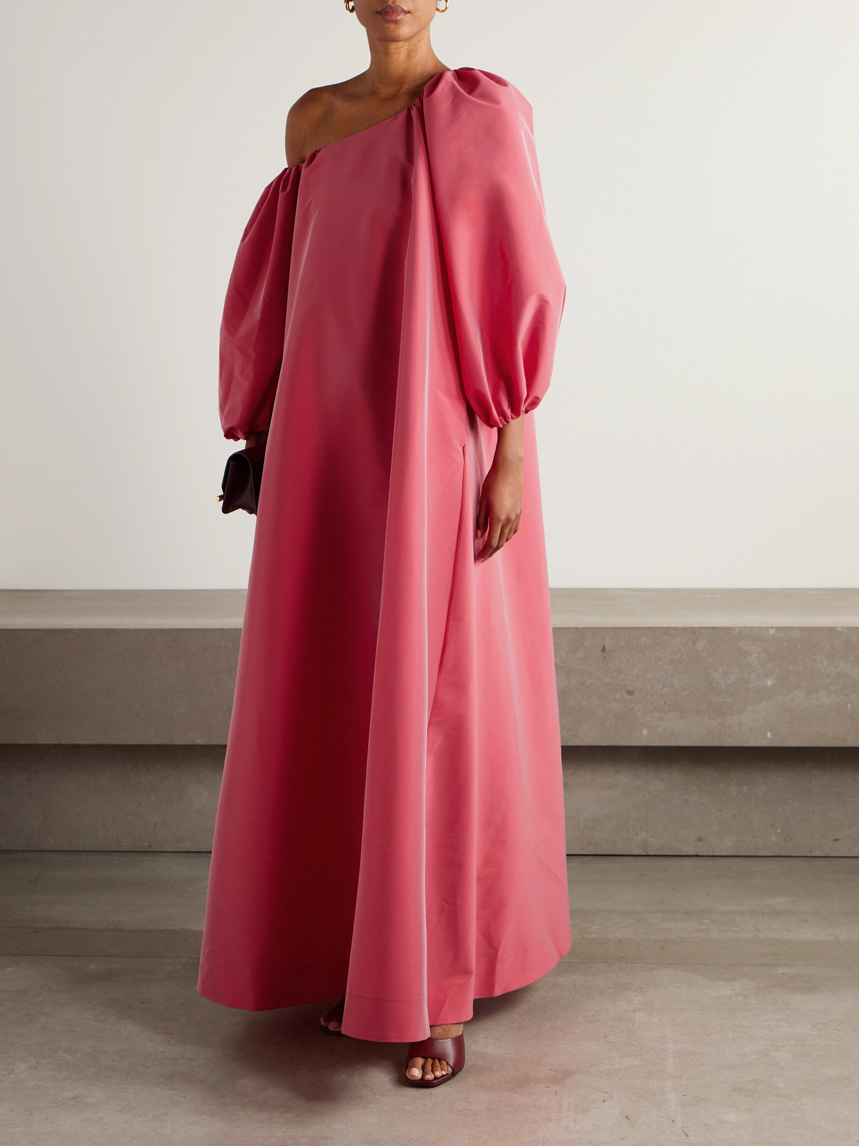 Bernadette Nathalie Off-the-shoulder Taffeta Gown In Pink