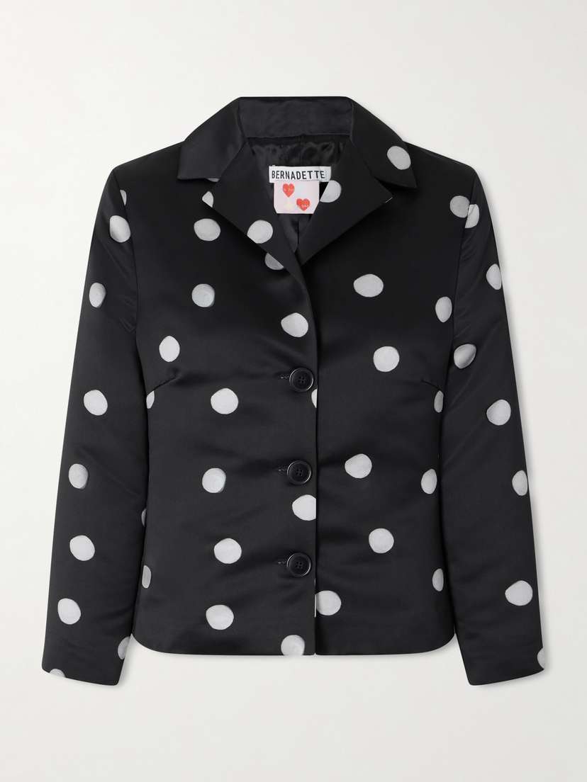 BERNADETTE Elle Polka Dot Duchesse-satin Jacket