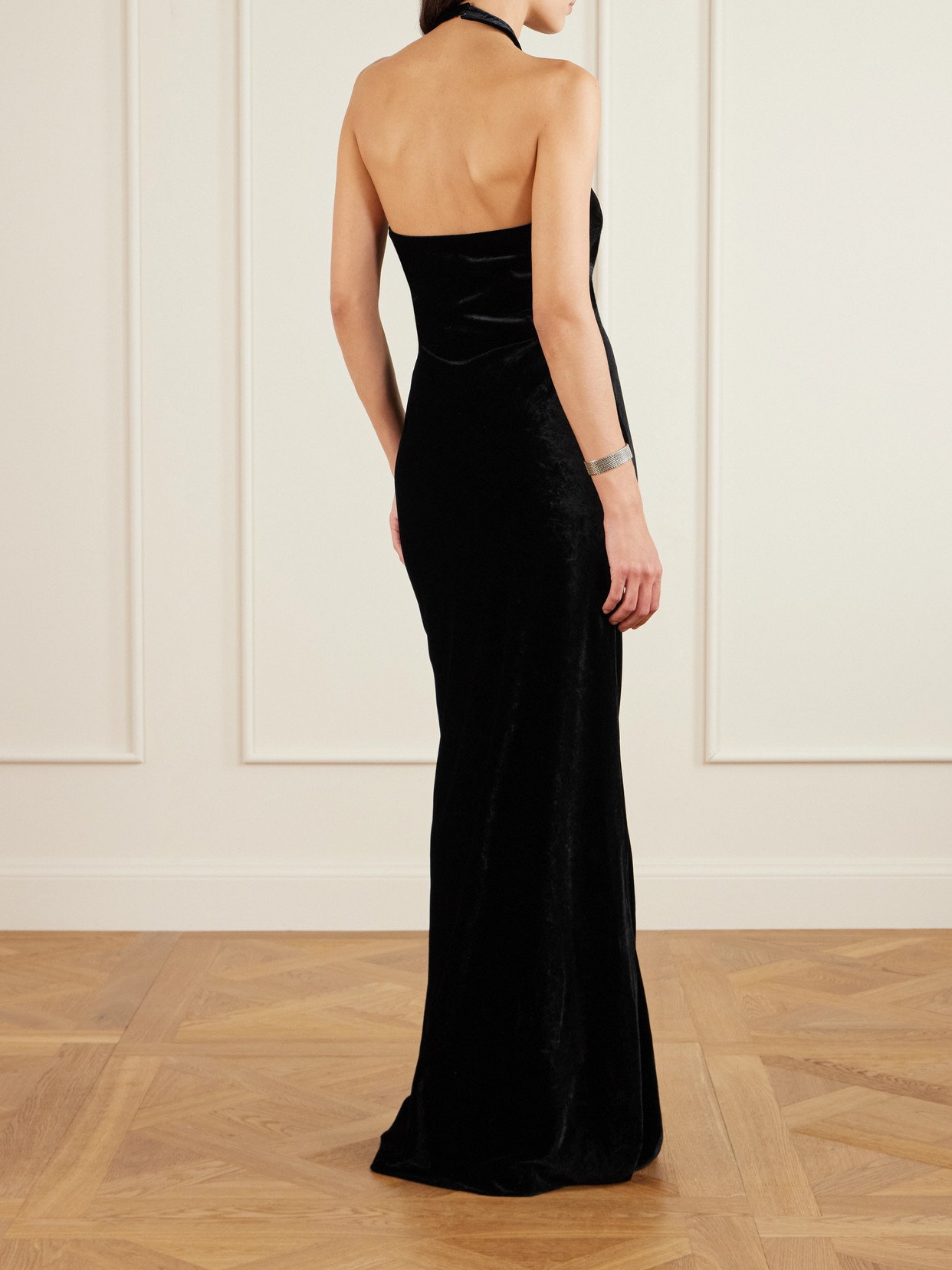 Bernadette Jolene Halterneck Crepe Maxi Dress In Black