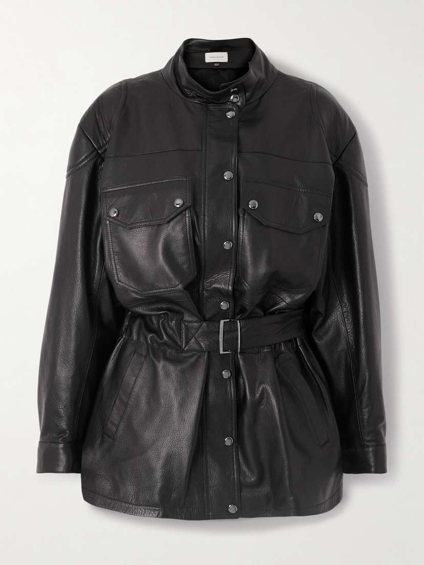Magda Butrym Belted Leather Jacket