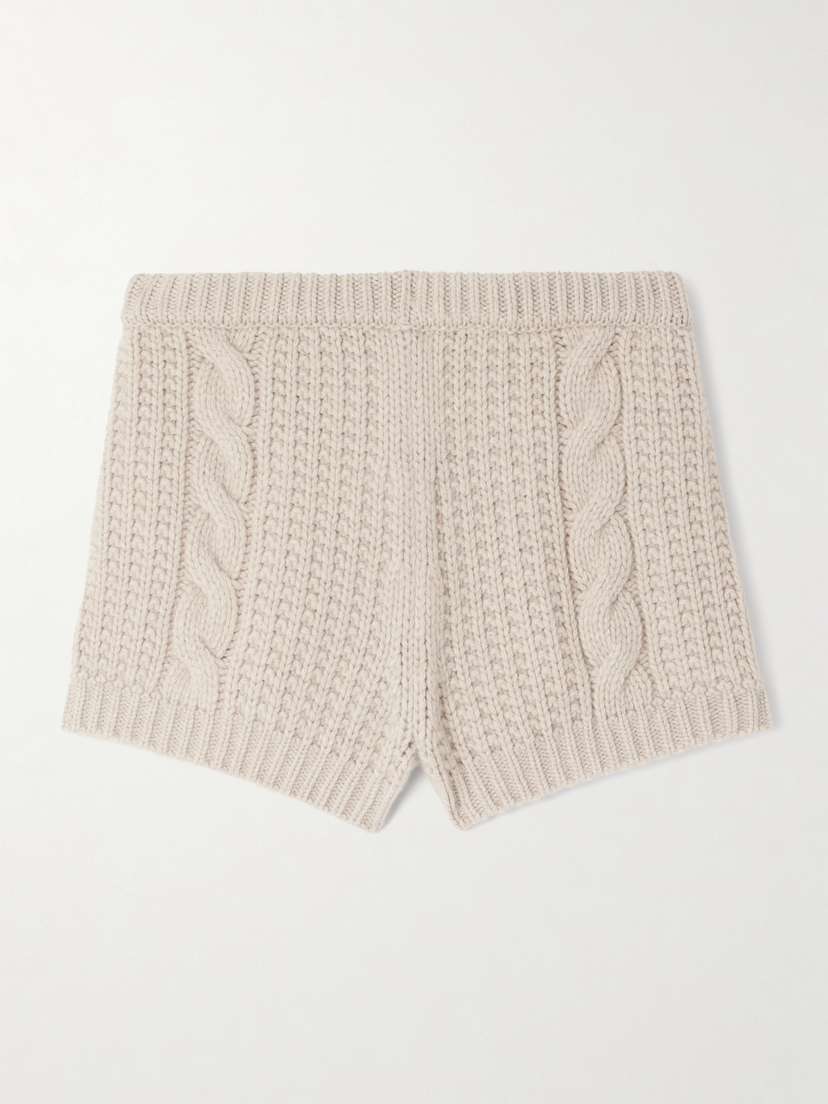 Magda Butrym Ribbed And Cable-knit Cashmere Shorts