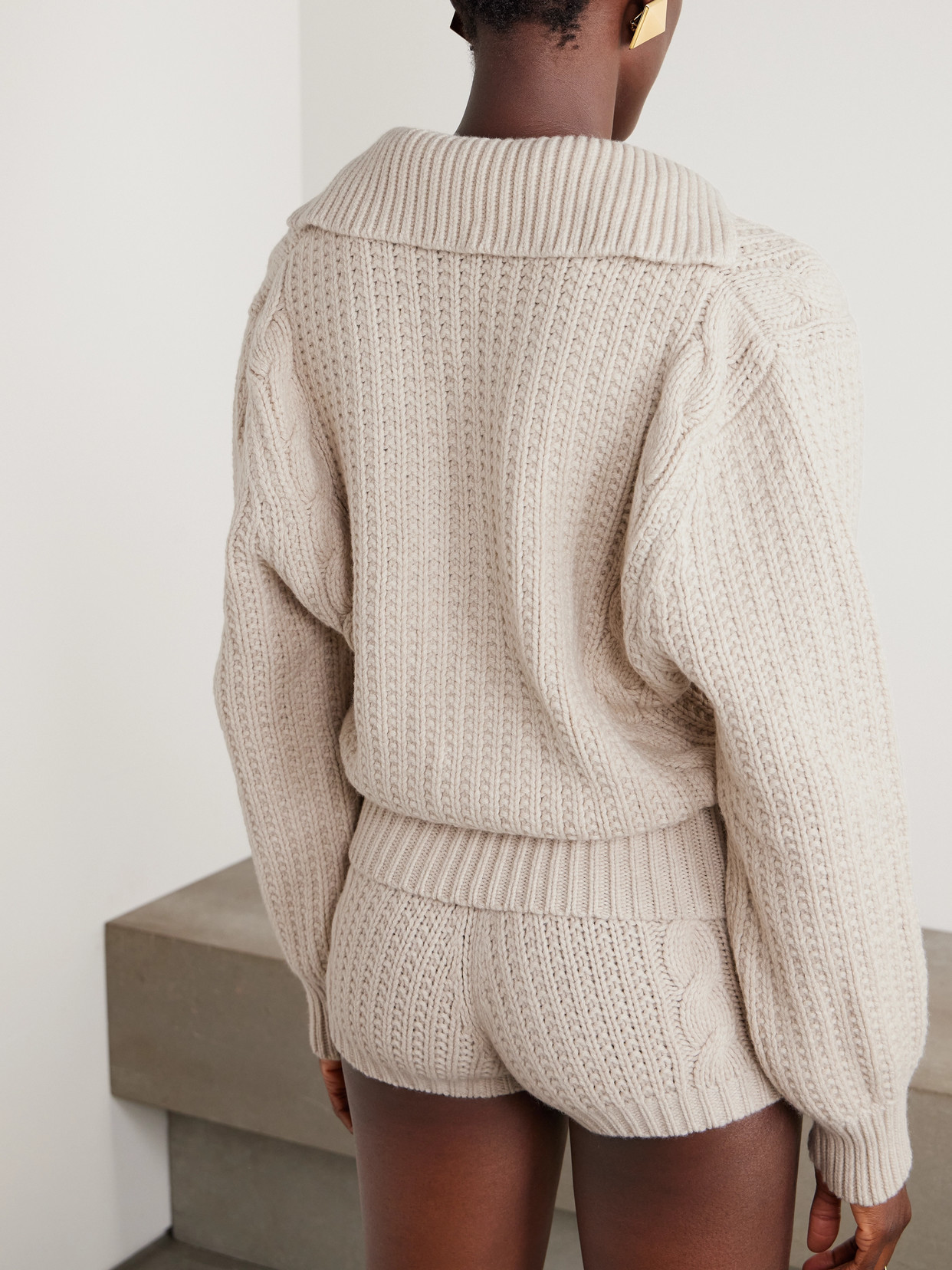 And Cable-Knit Cashmere Polo
