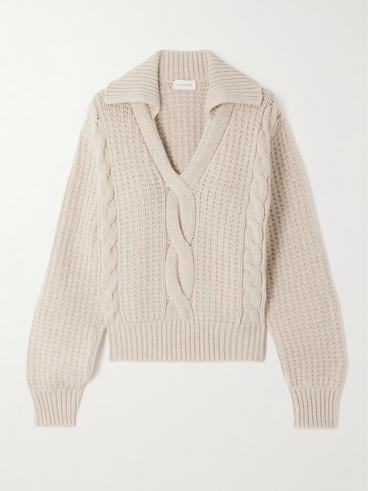 And Cable-Knit Cashmere Polo