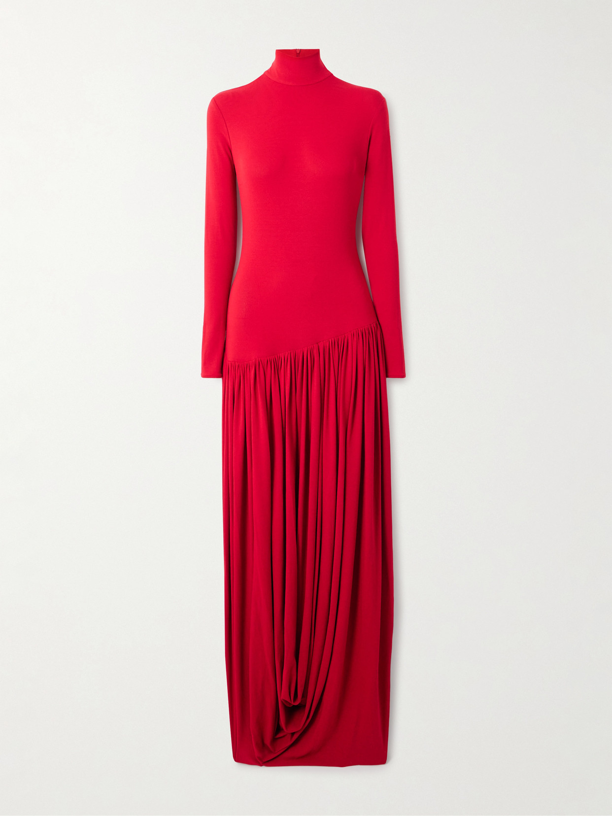 Magda Butrym Pleated Stretch-crepe Midi Dress In Red