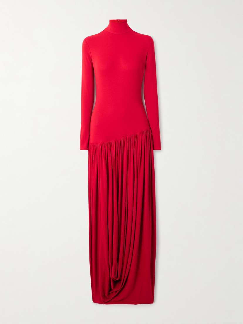 Magda Butrym Pleated Stretch-crepe Midi Dress