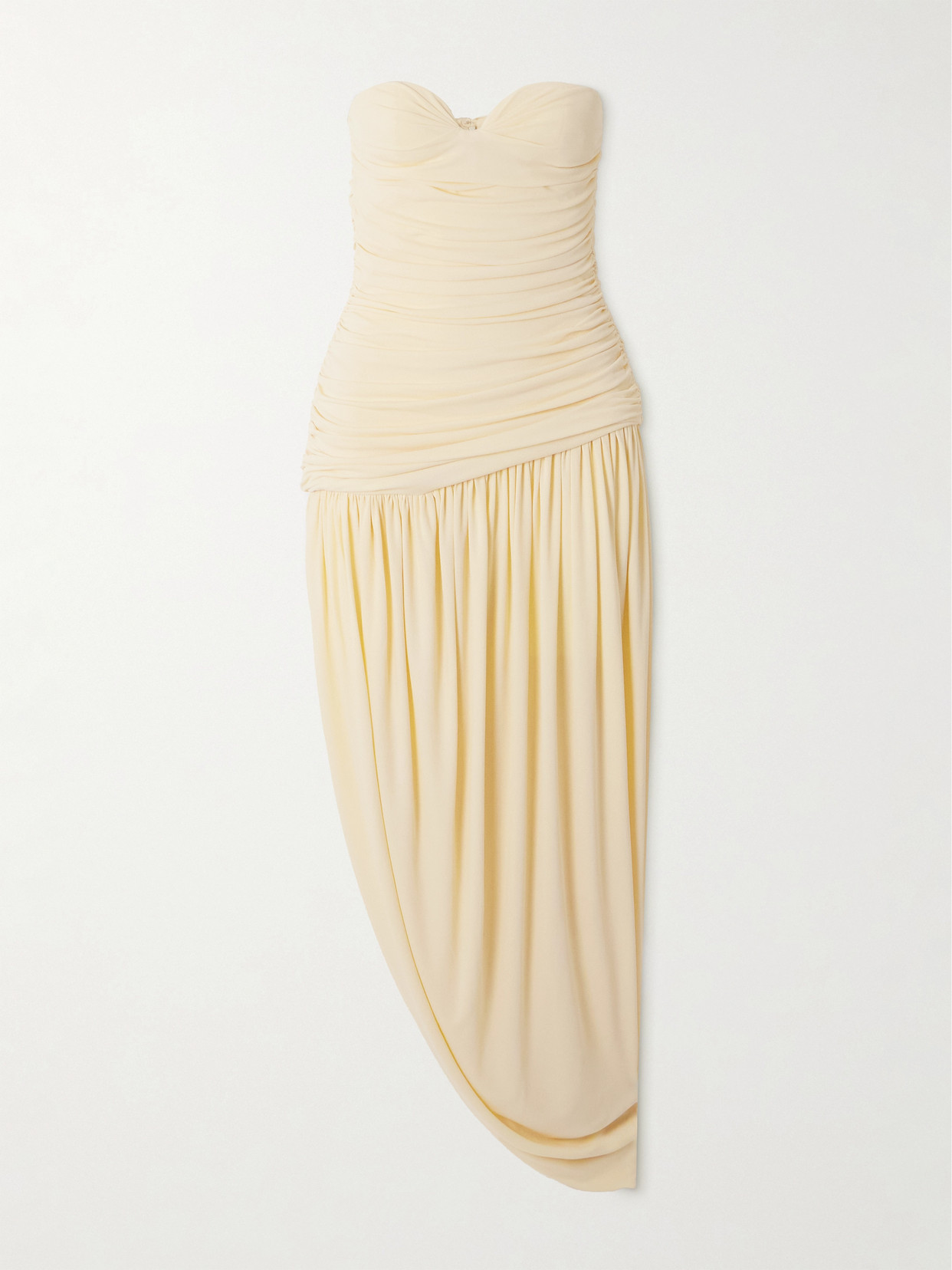 Magda Butrym Ruched Crepe-jersey Dress In Neutral