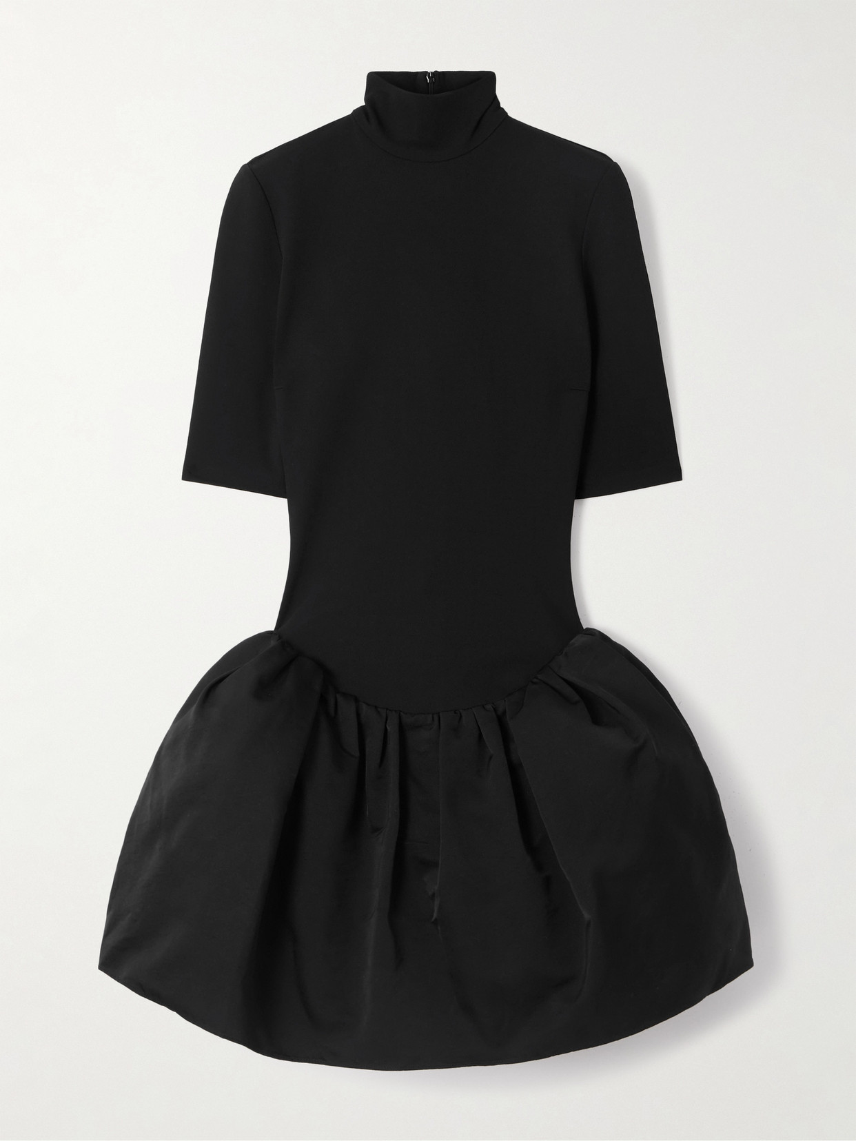 Magda Butrym Cotton And Silk-blend Jersey And Taffeta Mini Dress In Black