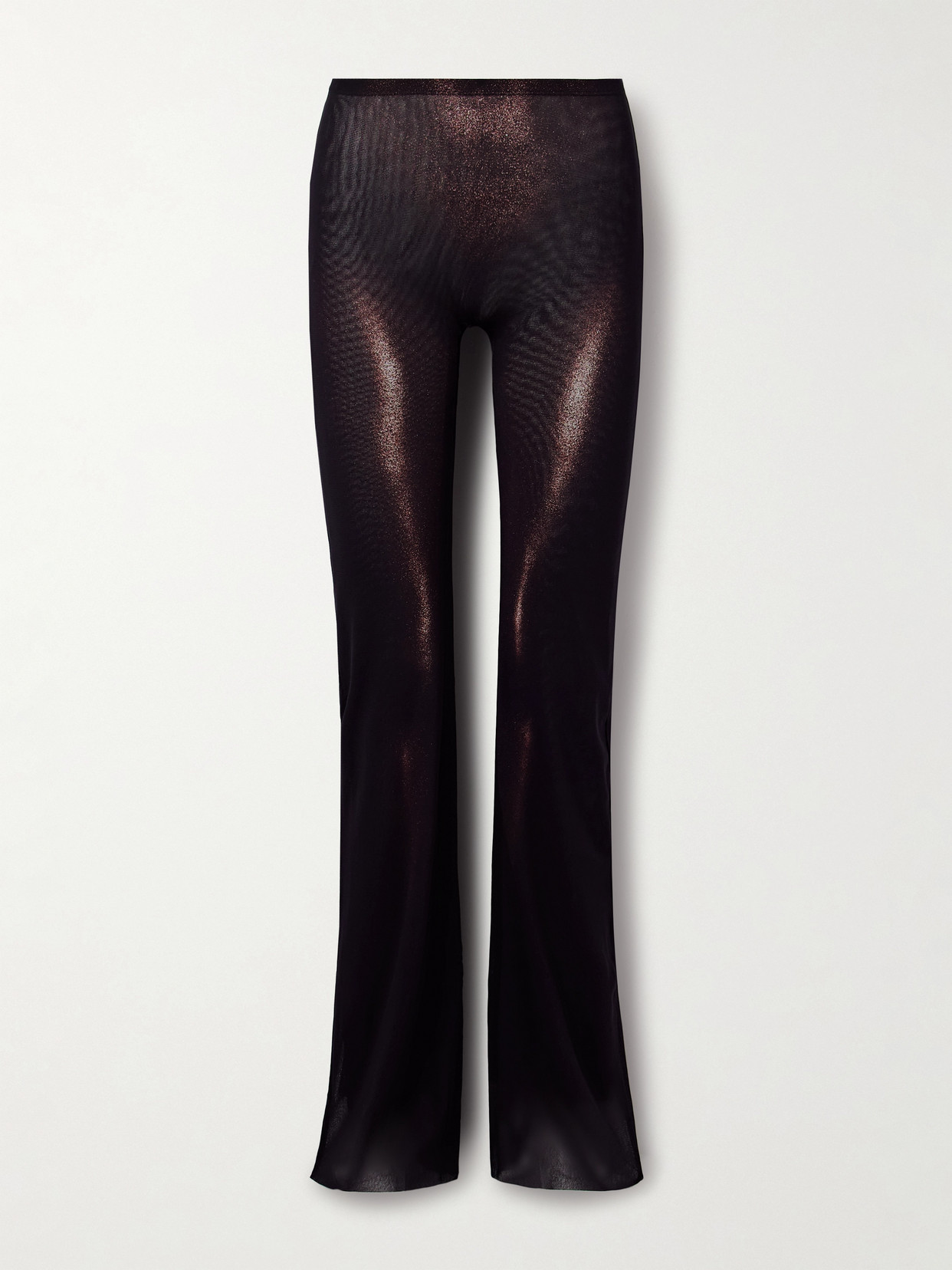 Jean Paul Gaultier Body-print Mesh Trousers In Black