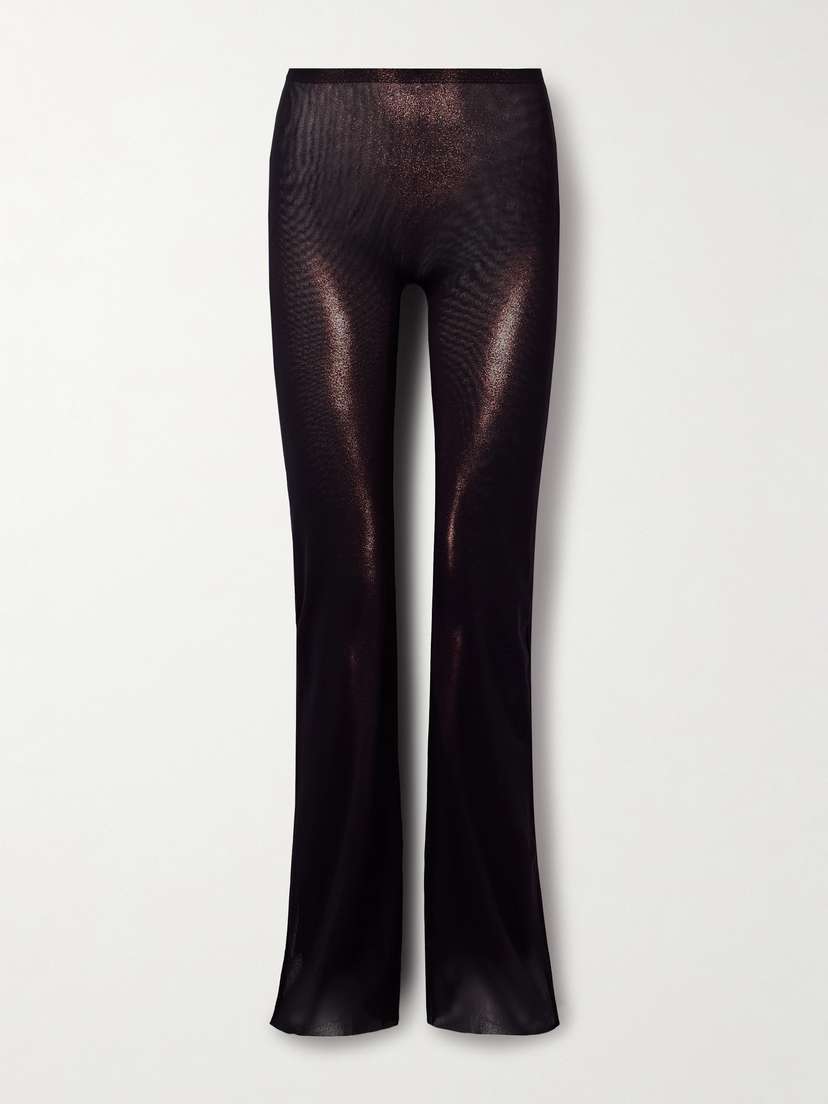 Jean Paul Gaultier Body Dust Trompe L'oeil Printed Mesh Straight-leg Pants