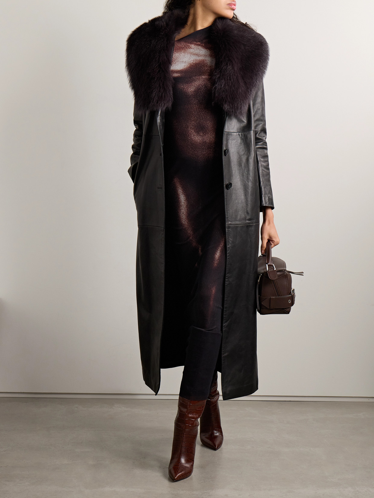 Jean Paul Gaultier Womens Black Brown Printed Long-sleeves Woven Jumpsuit Xs In Multi
